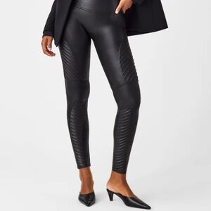 Spanx faux leather moto leggings